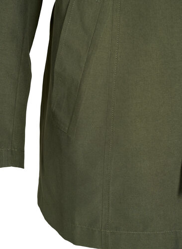 Trenchcoat med bälte och fickor, Grape Leaf, Packshot image number 3