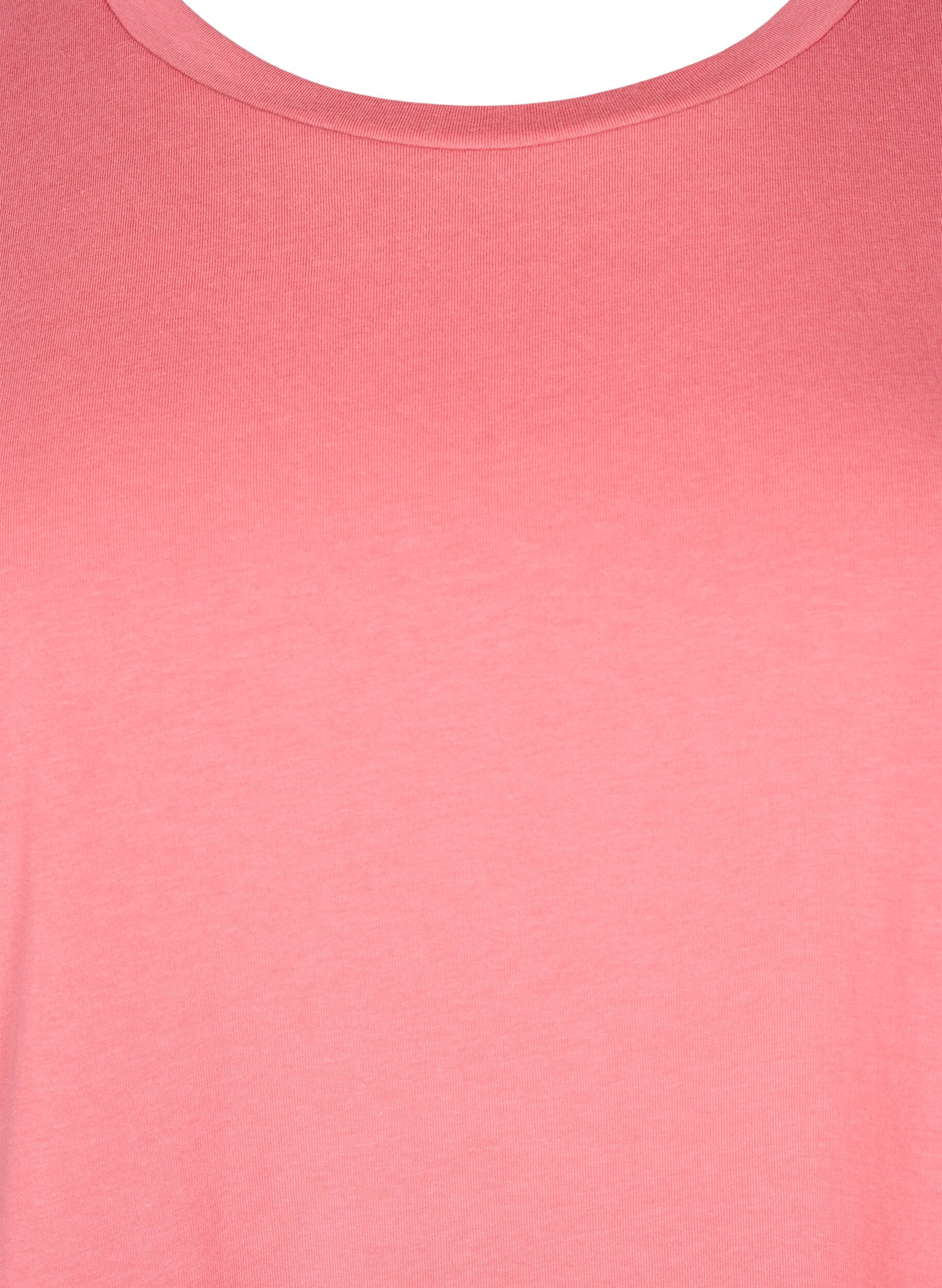 ZizziKort&auml;rmad t-shirt i bomullsblandning, Rosa, Packshot image number 2
