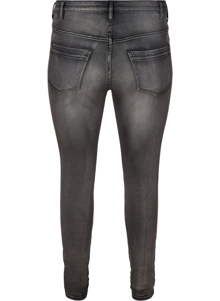 Super slim Amy jeans med h&ouml;g midja, Dark Grey Denim, Packshot image number 1
