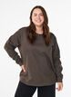 Sweatshirt med rund halsringning, Brun, Model image number 0