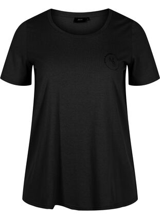 Kortärmad t-shirt med rund halsringning, Black MB, Packshot image number 0