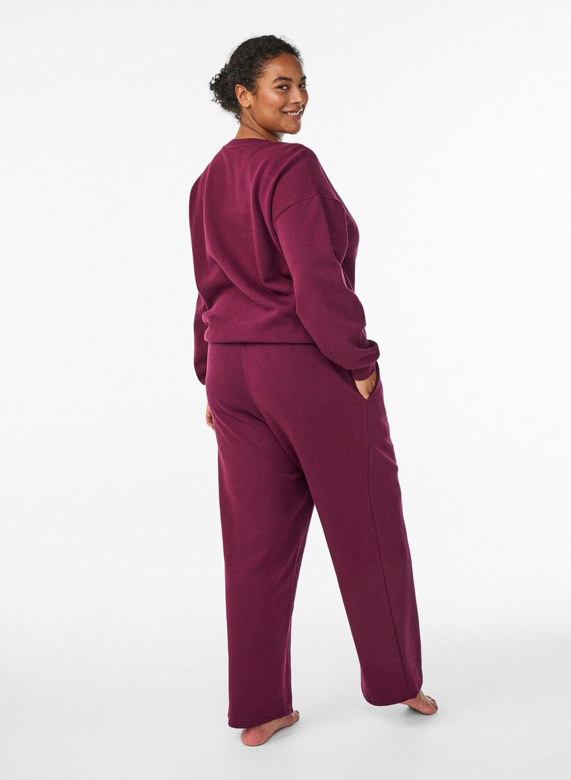 Mjukisbyxor med fickor, M&ouml;rk Bordeaux, Model image number 1