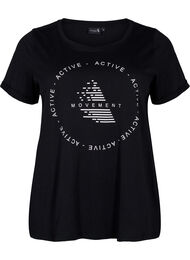  T-shirt till träning med print, Black White Logo