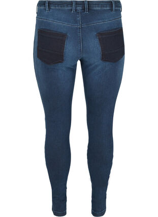 Superslim Amy jeans med hög midja, Dark blue, Packshot image number 1