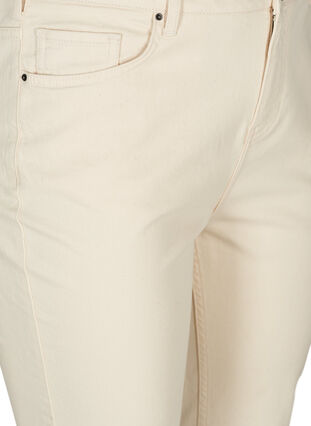 Croppade Mille mom fit-jeans med råa kanter, Ecru, Packshot image number 2