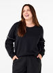 Sweatshirt med kontrastsömmar, Black, Model image number 0