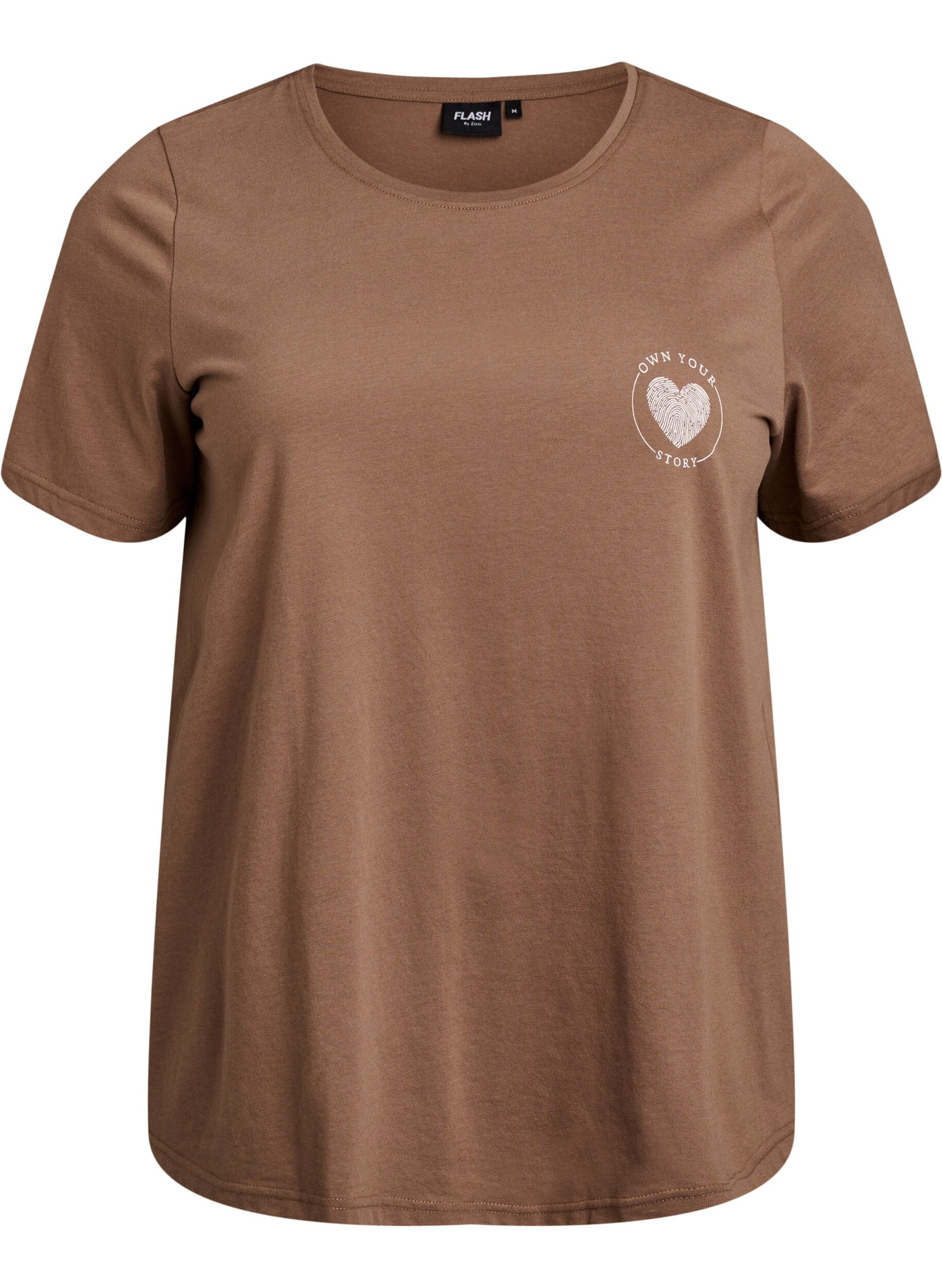 ZizziT-shirt med tryck, Brun, Packshot image number 0
