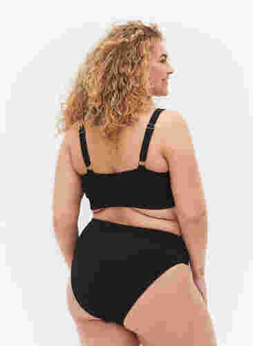 Crêppad bikinitrosa med hög midja, Black, Model image number 1