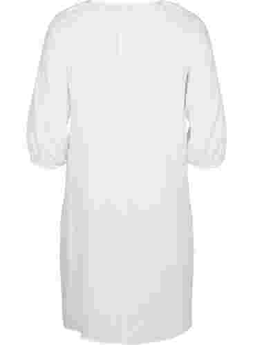 Viskosklänning med v-ringning, Bright White, Packshot image number 1