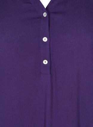 Viskostunika med v-ringning och knappar, Purple, Packshot image number 2