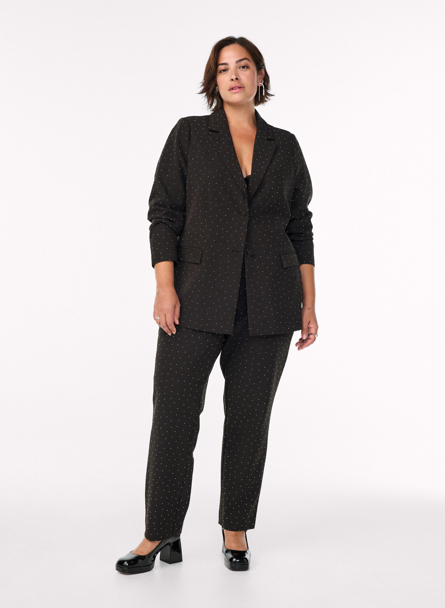 ZizziBlazer med strasstenar, Svart, Model image number 1
