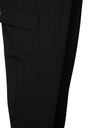 Enfärgade byxor med stora fickor, Black, Packshot image number 3
