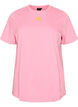 T-shirt i ekologisk bomull med textmotiv, Rosa, Packshot image number 0