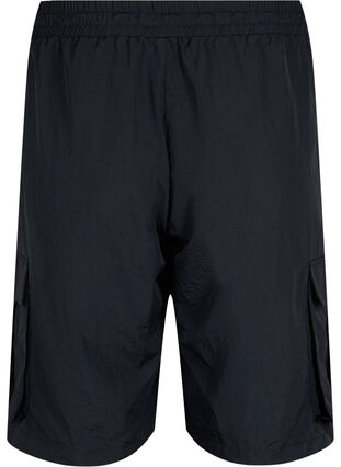 Shorts med hög midja och cargo-fickor, Black, Packshot image number 1