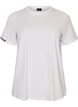 T-shirt i bomull med broderad text, Vit, Packshot image number 0