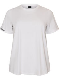 T-shirt i bomull med broderad text, Vit