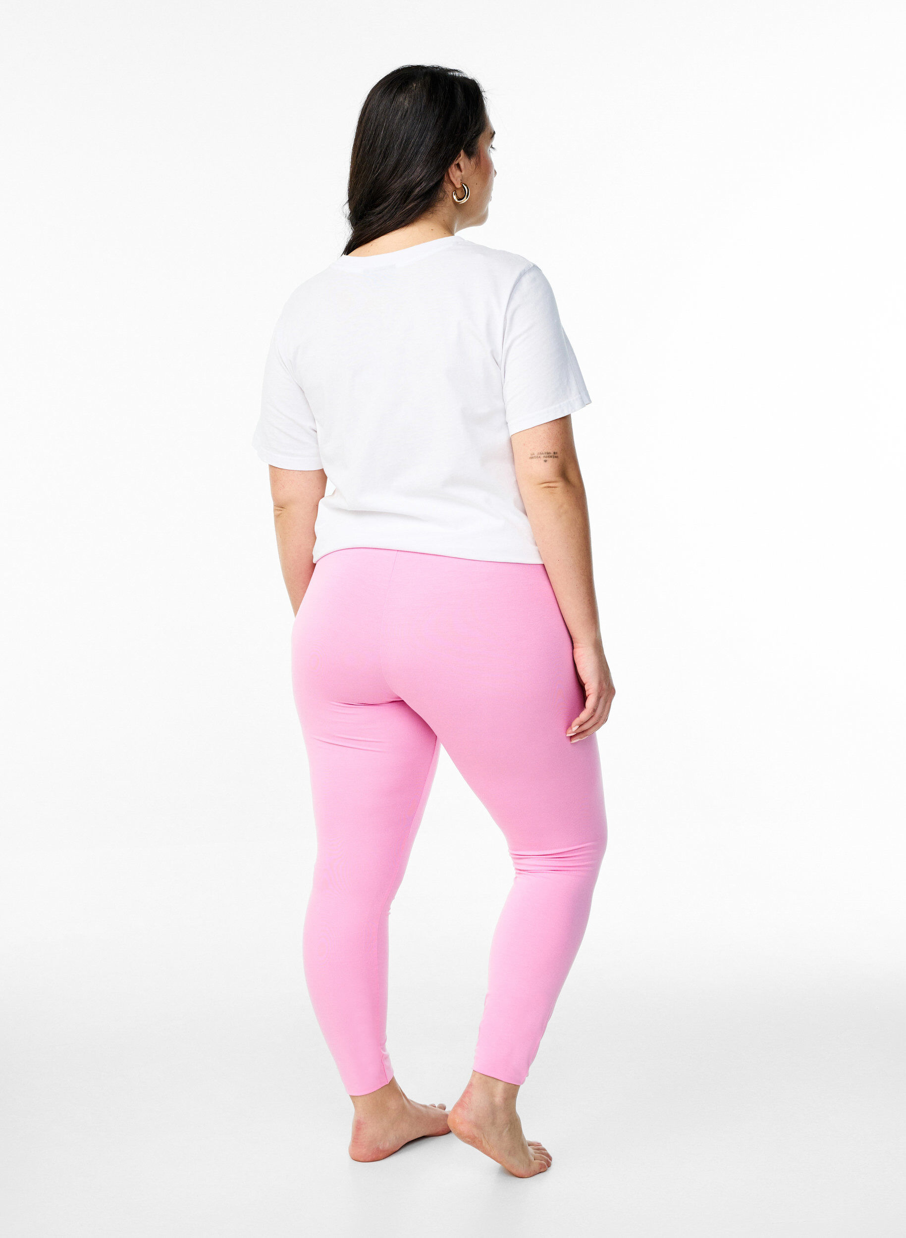 ZizziBasic leggings i viskos, Rosa, Model image number 2