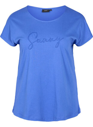 T-shirt i bomull med korta ärmar, Dazzling Blue SUNNY, Packshot image number 0