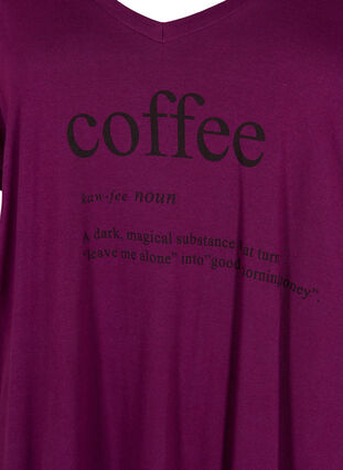 Nattlinne i bomull med tryck, D. Purple w. Coffee, Packshot image number 2