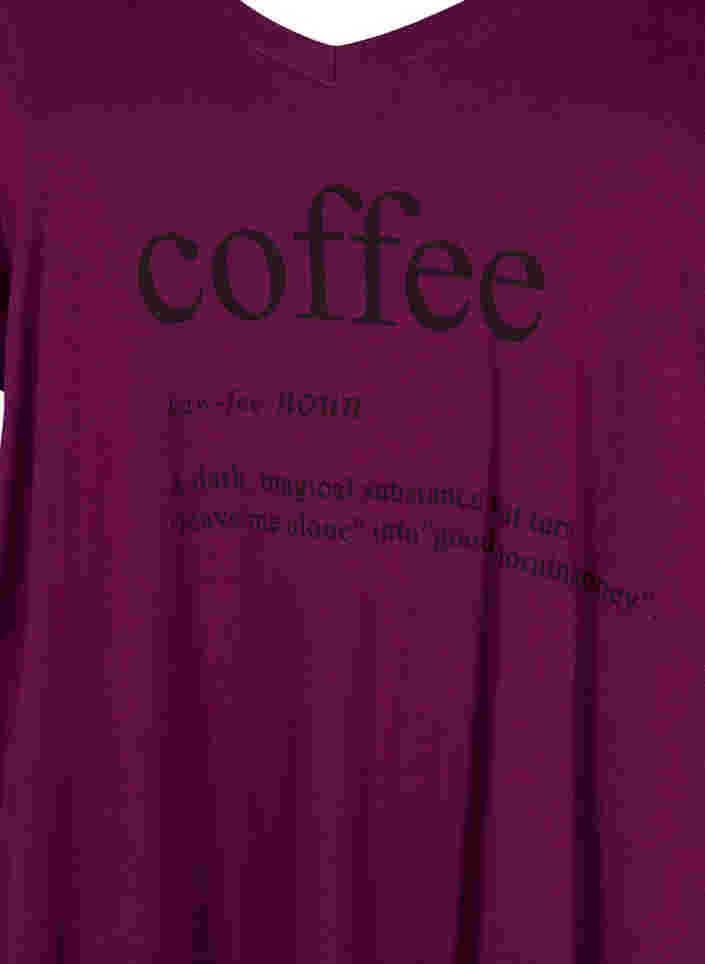 Nattlinne i bomull med tryck, D. Purple w. Coffee, Packshot image number 2