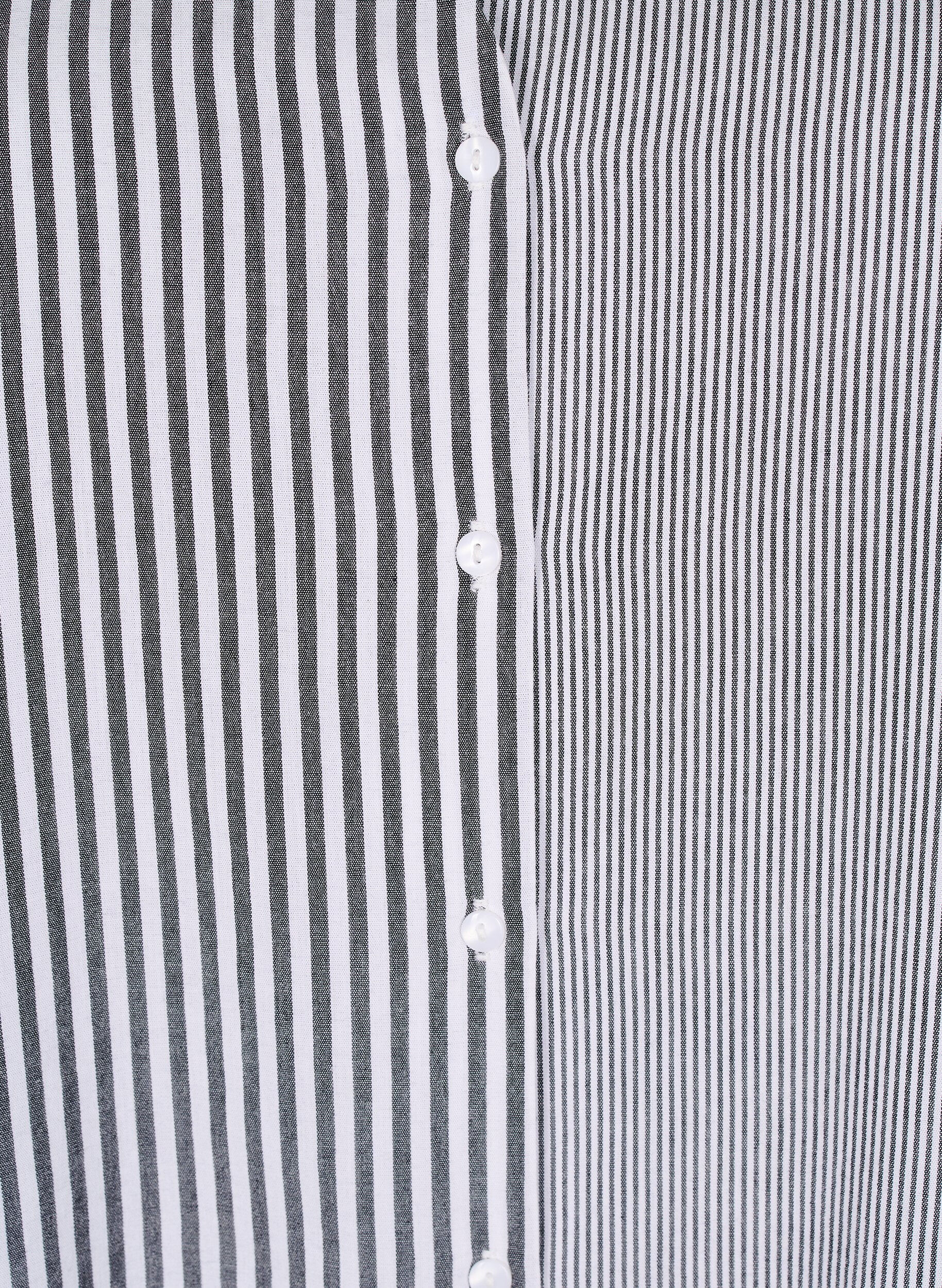 Zizzi Randig tunika med trekvarts&auml;rmar, Svart, Packshot image number 2