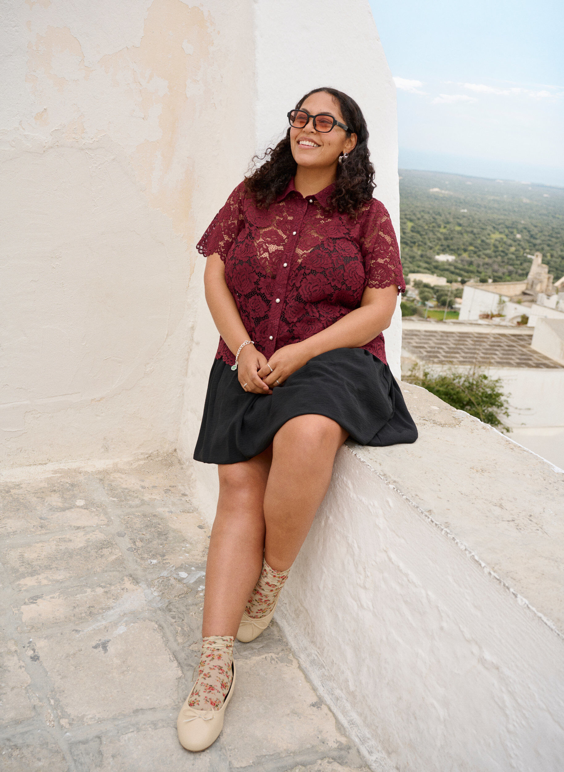 Kort ballongkjol med res&aring;r i midjan