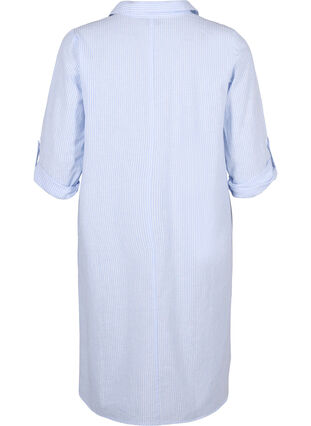 Randig klänning i bomull och linne, Serenity Wh. Stripe, Packshot image number 1