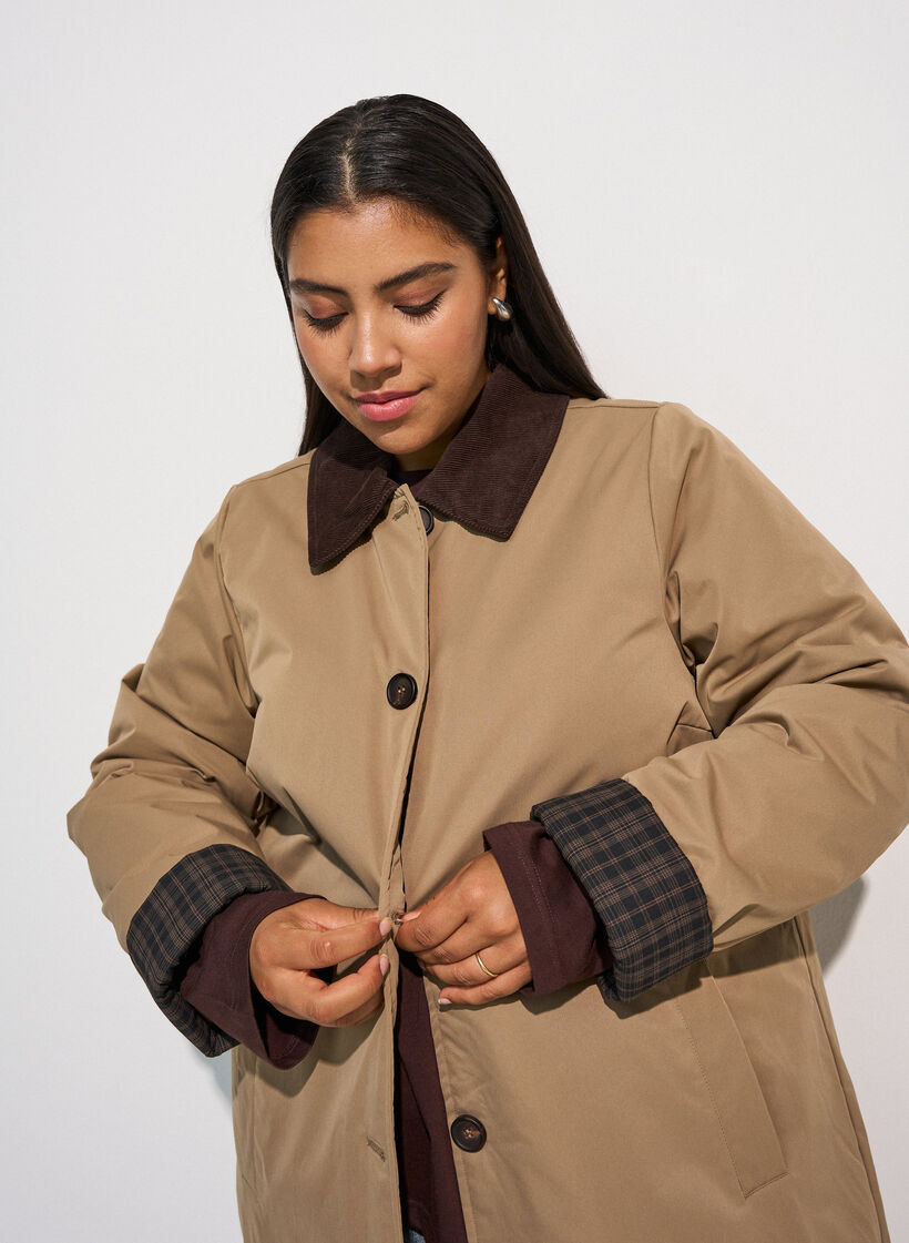 Medell&aring;ng jacka med manchesterkrage, Beige, Model