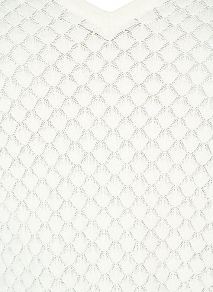 Strukturmönstrad tröja i ekologisk bomull	, Cloud Dancer, Packshot image number 2