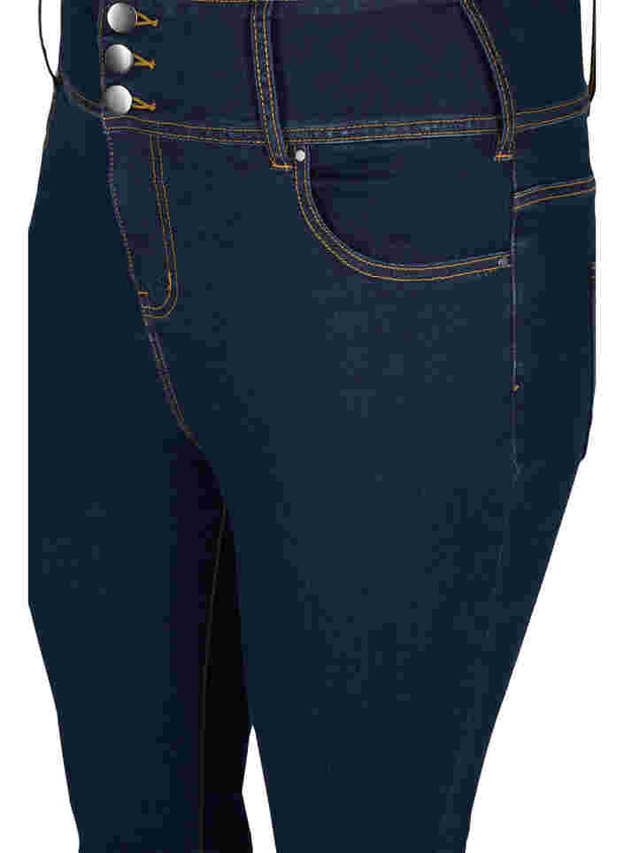 Super slim Bea jeans med extra hög midja, Unwashed, Packshot image number 2