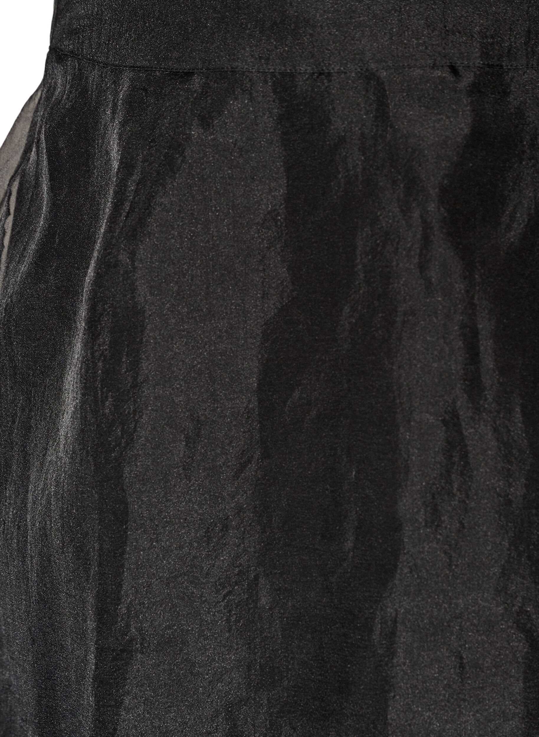 ZizziL&aring;ng kjol i organza-look, Svart, Packshot image number 2