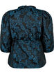 Omlottblus i jacquard med 3/4-ärmar, Black Blue, Packshot image number 1