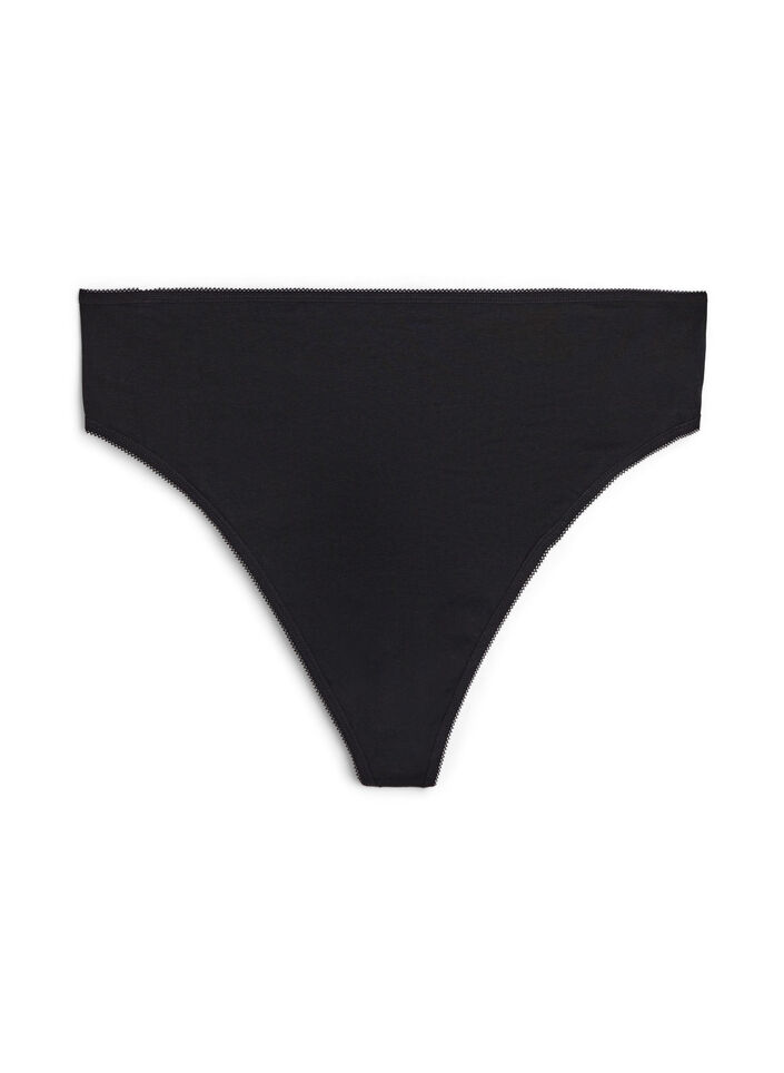 7-pack G-string i bomull, Svart, Packshot image number 2