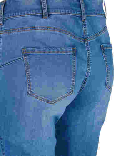 Högmidjade Ellen jeans med bootcut, Blue denim, Packshot image number 3