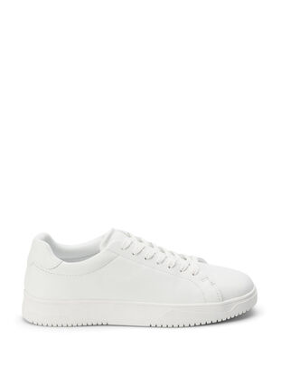 Sneakers i läder med bred passform, White, Packshot image number 0