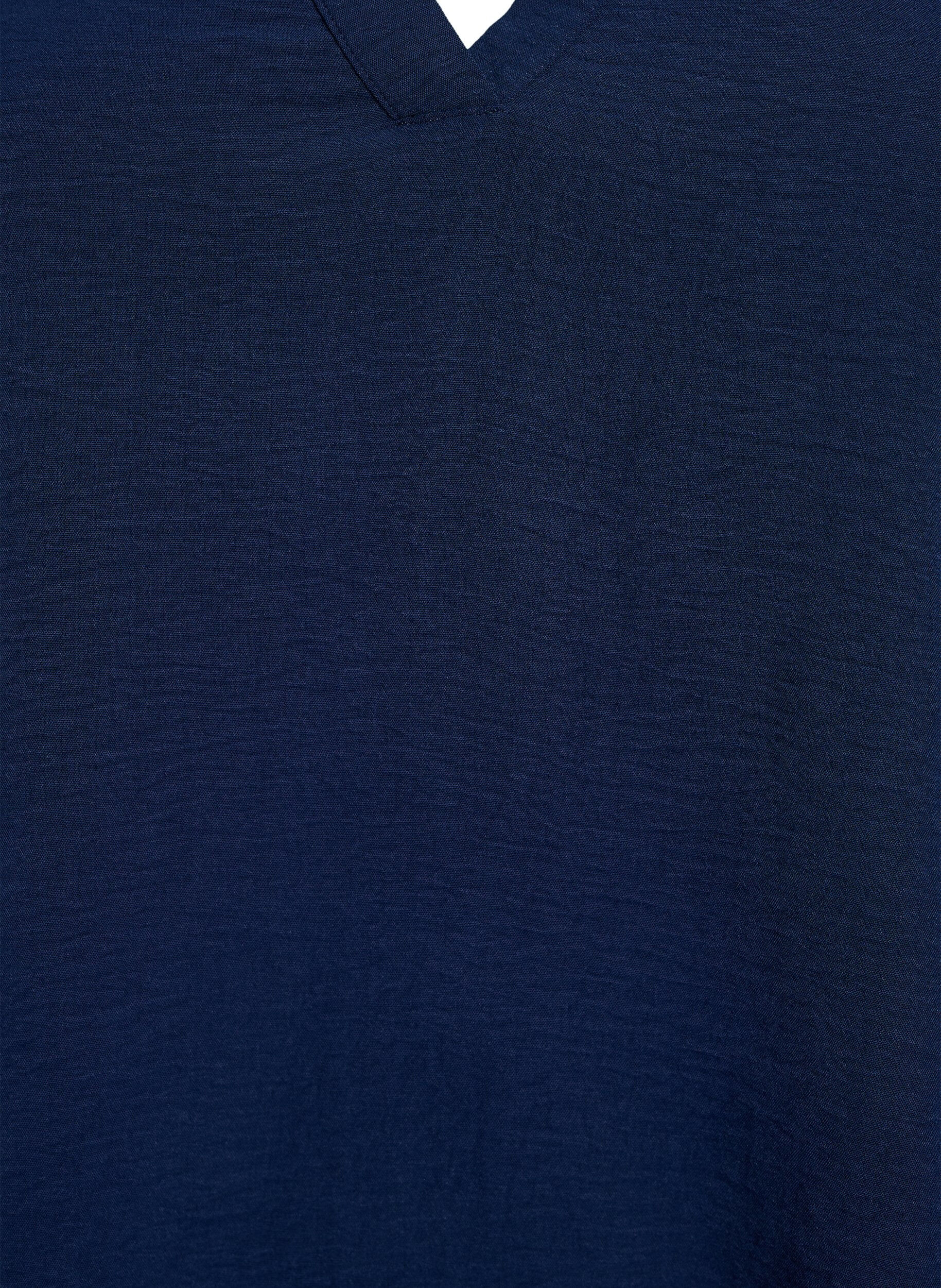 ZizziBlus med 3/4-&auml;rm, Bl&aring;, Packshot image number 2