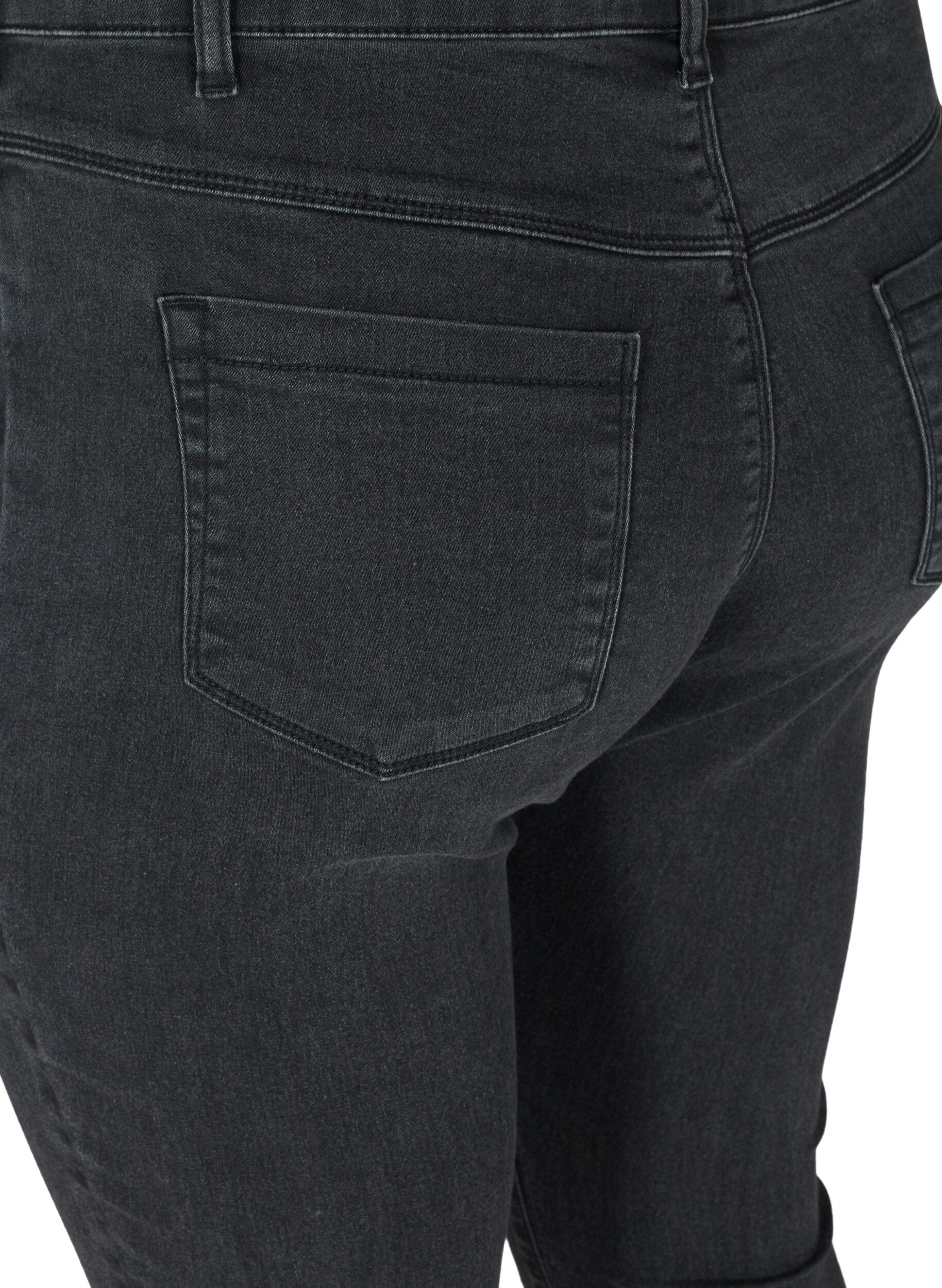 Zizzi Jeggings i bomullsmix, Grey Denim, Packshot image number 3