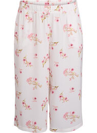 Culottebyxor med tryck, Vit