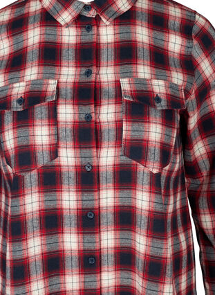 Rutig skjorta med bröstfickor, Red checked, Packshot image number 2