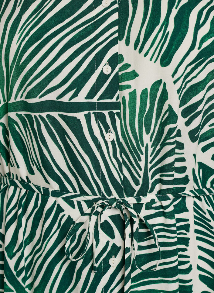 Midikl&auml;nning med tryck och knytsk&auml;rp, Gr&ouml;n, Packshot image number 2