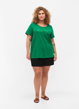 T-shirt i bomull med texttryck, Jolly Green W. New, Model image number 2
