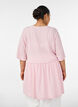 Tunika med krinklad textur och halvl&aring;nga &auml;rmar, Rosa, Model image number 2