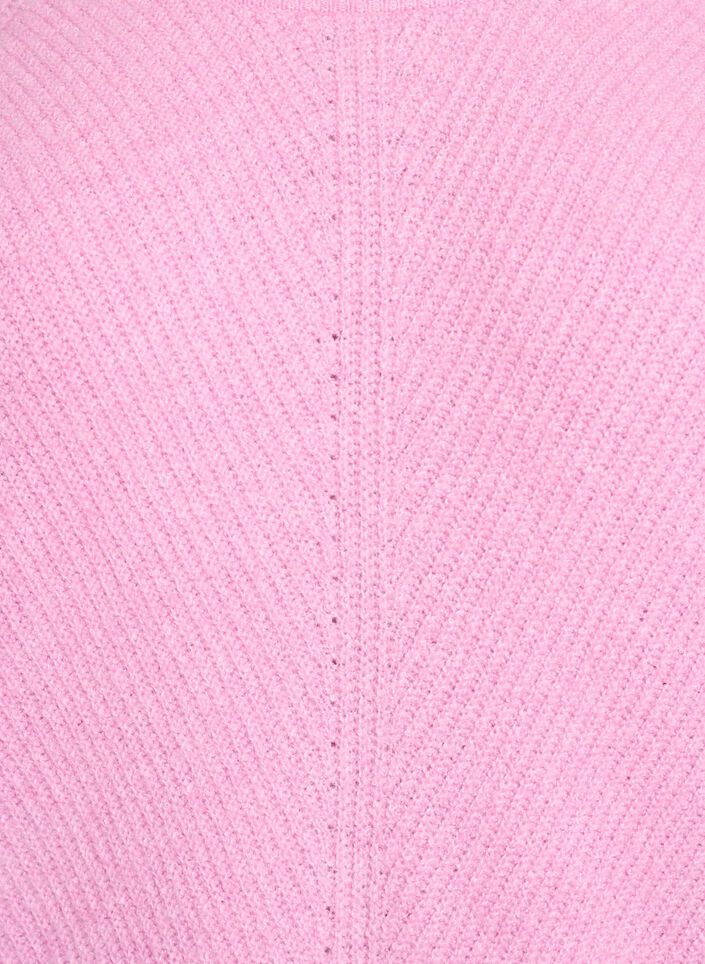 Stickad tr&ouml;ja med diagonalt m&ouml;nster och raglan&auml;rmar, Rosa, Packshot image number 2