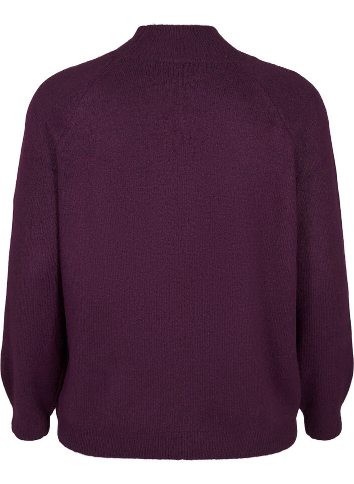 Stickad blus med rosettdetalj, Potent P. Black Mel., Packshot image number 1