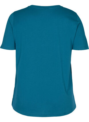 Kortärmad t-shirt med print, Blue Coral, Packshot image number 1