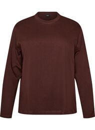 Bas-t-shirt med l&aring;nga &auml;rmar, Brun