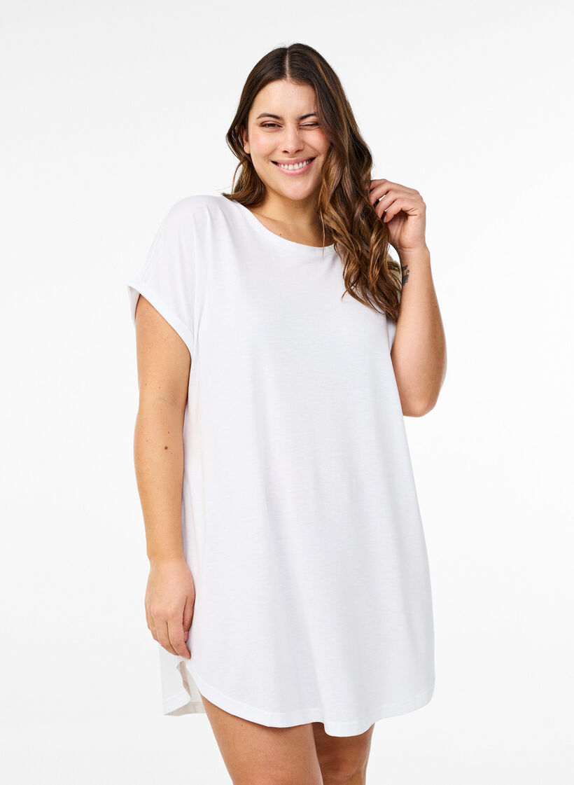 Kort&auml;rmat nattlinne med texttryck, , Model image number 0