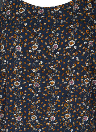 Långärmad blus med blommigt mönster, Navy Blazer AOP, Packshot image number 2