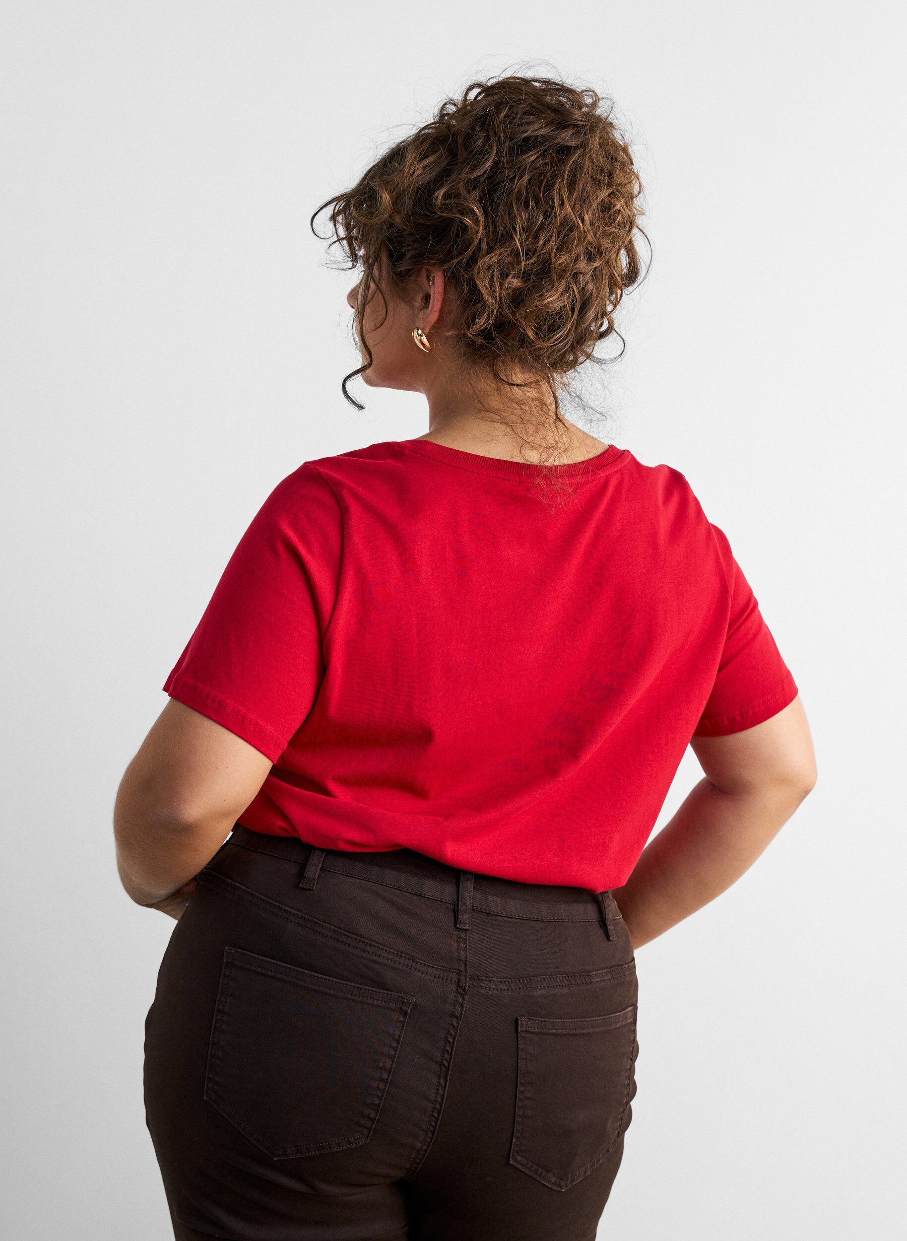 ZizziJul-t-shirt i ekologisk bomull, R&ouml;d, Model image number 2
