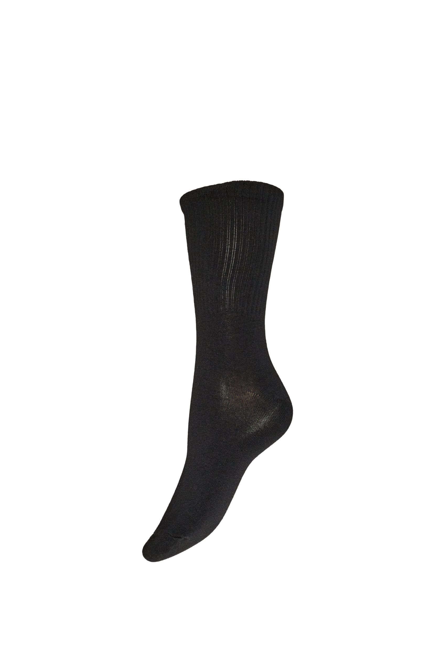 ZizziRibbad strumpa i bomull, Svart, Packshot image number 0